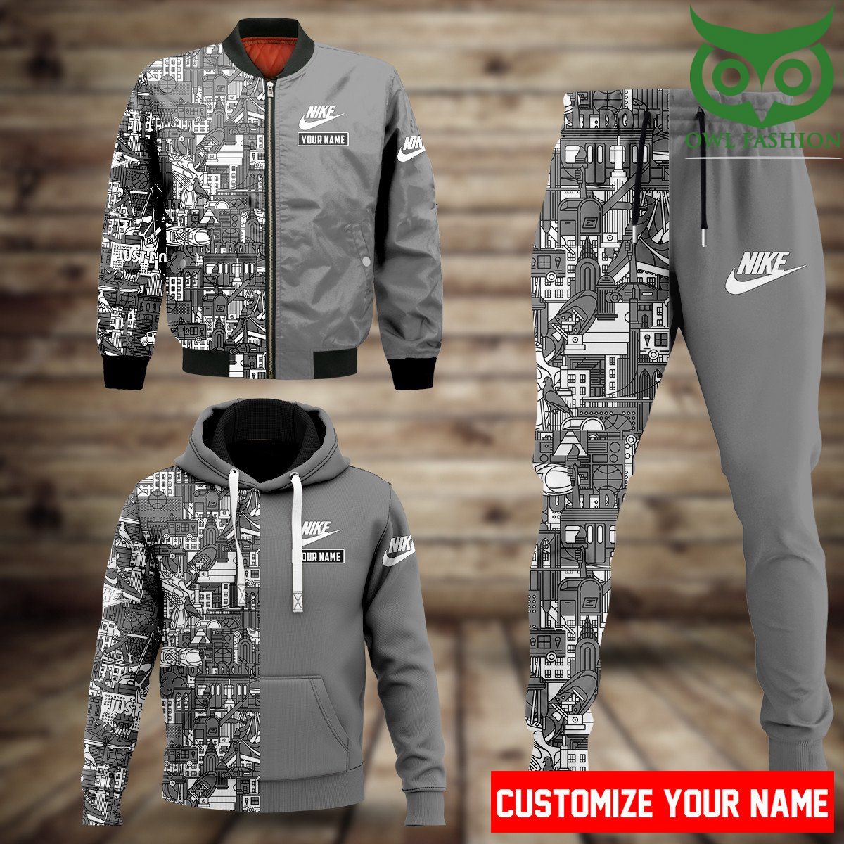 Nike grey Jordan basketball city bomber jacket hoodies and sweatpants
