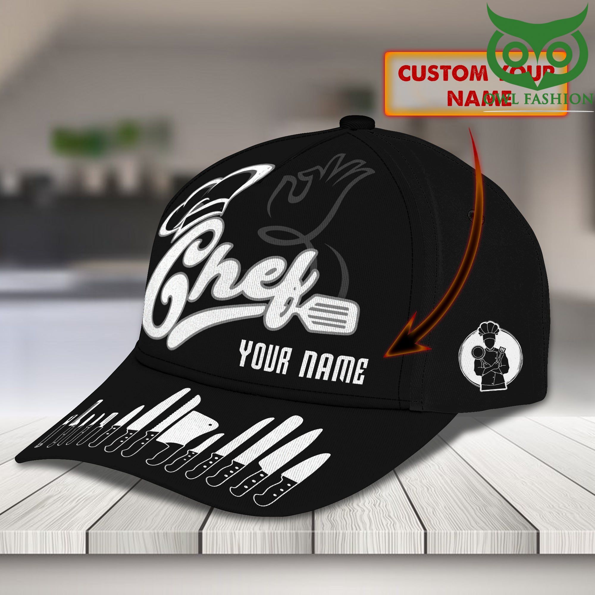 CHEF professional knives Personalized Name Classic Cap