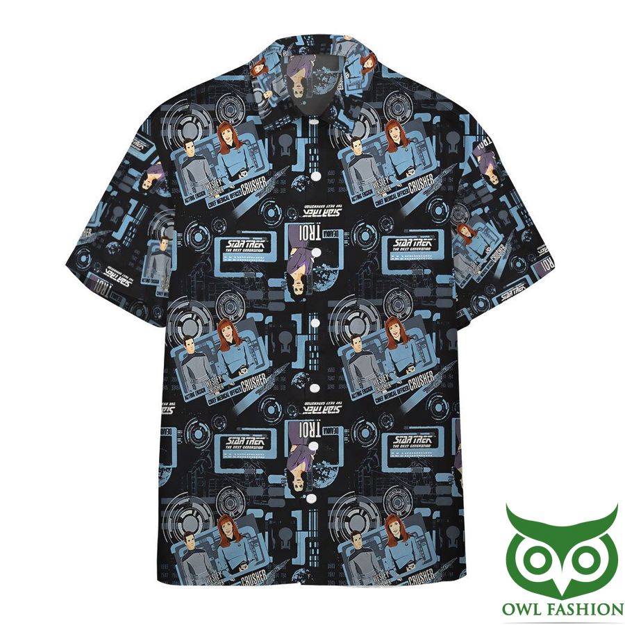 Star Trek The Next Generation Blue Team with Character and Devices Hawaiian Shirt