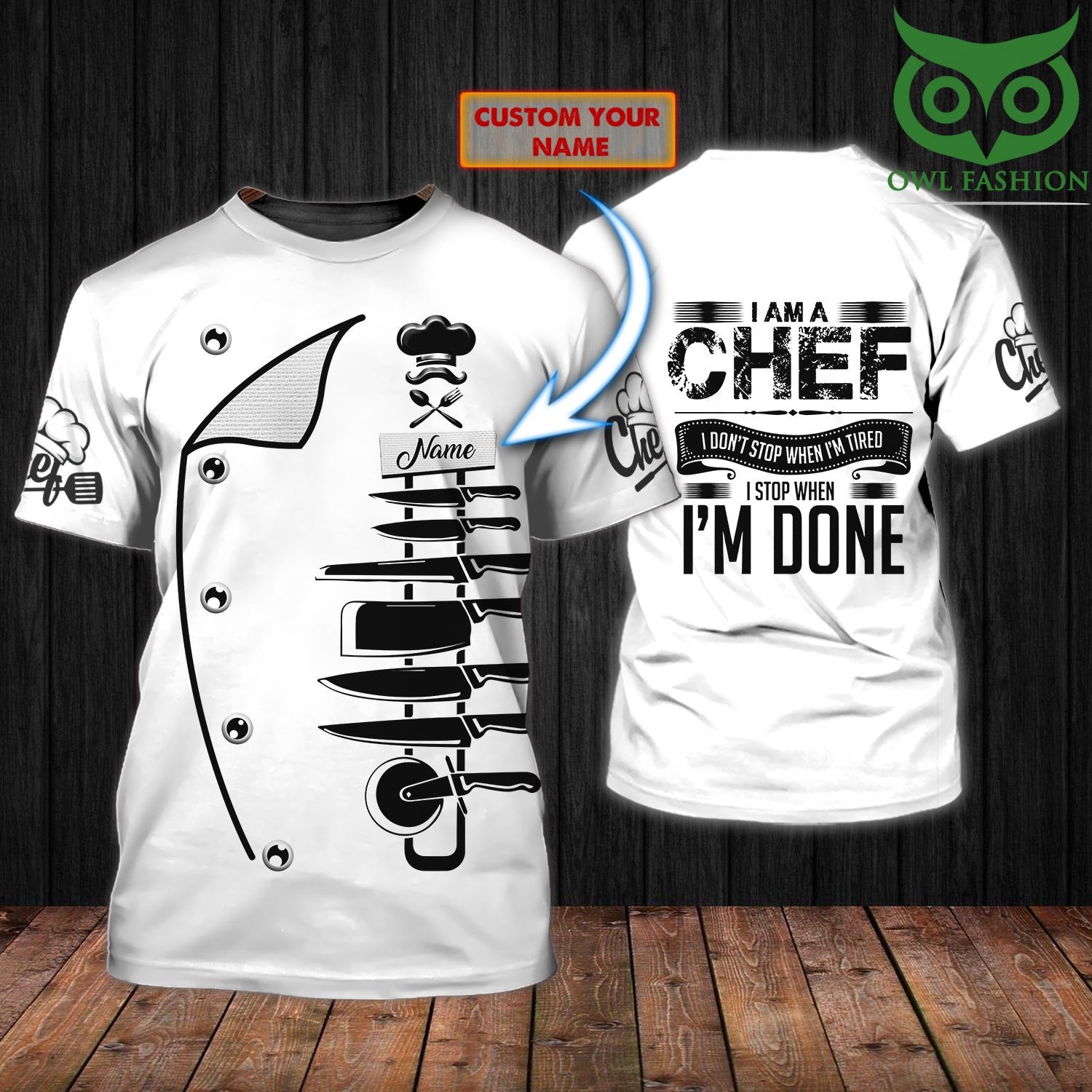 A Chef not stop when tired personalized 3D Tshirt