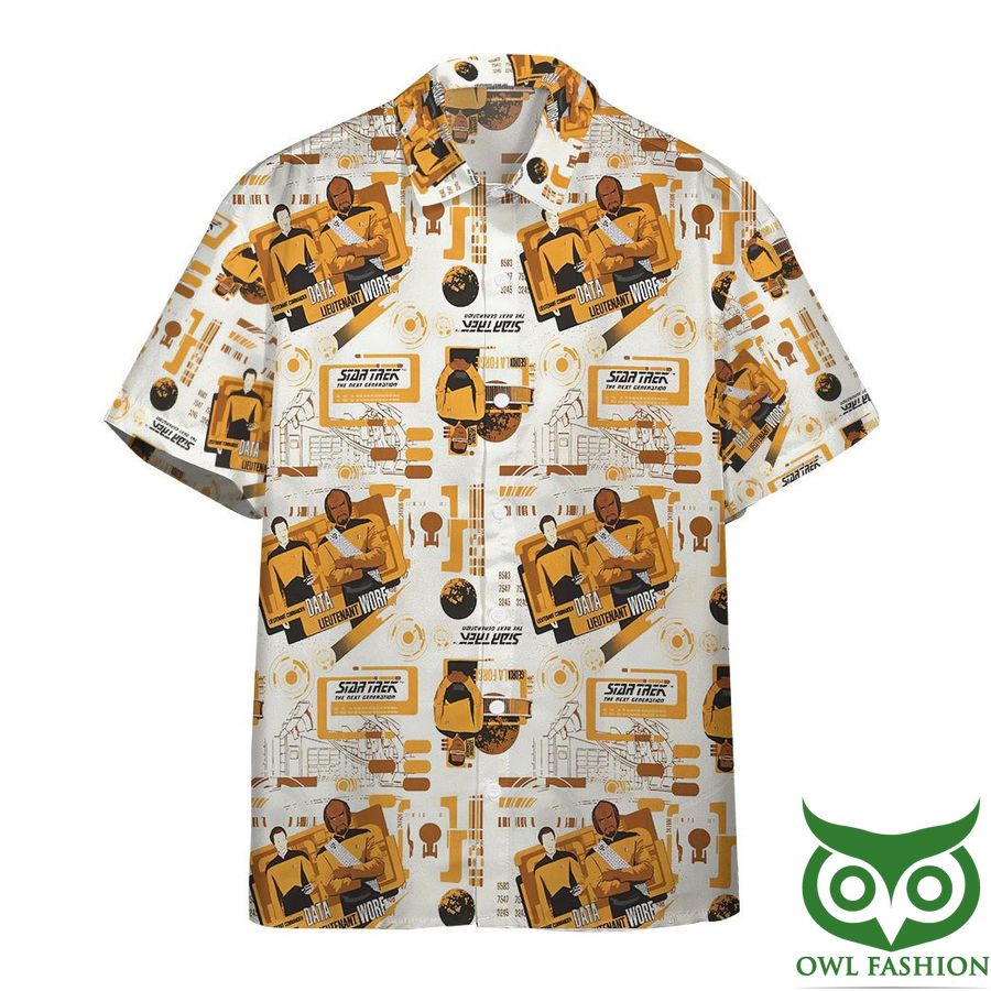 Star Trek The Next Generation Yellow Team with Character and Devices Hawaiian Shirt