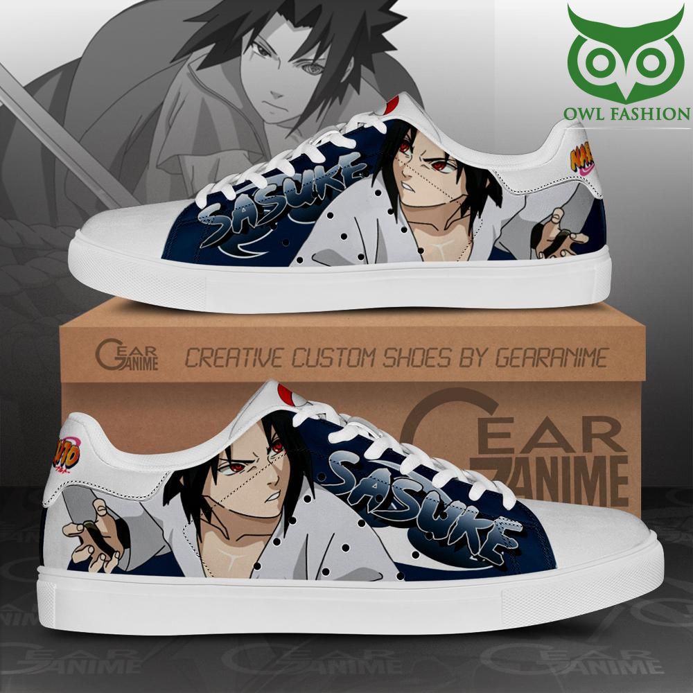 Uchiha Sasuke Skate Shoes Naruto Anime Custom Shoes 
