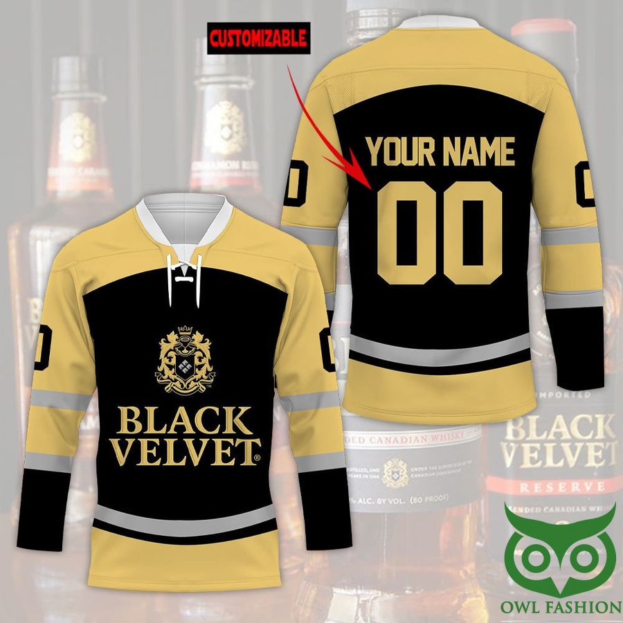 Custom Name Number Black Velvet Reserve Whiskey Hockey Jersey