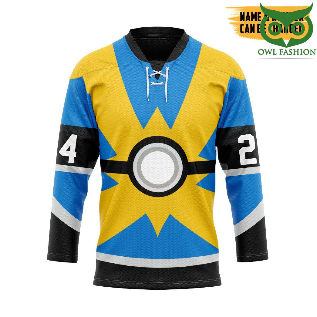 3D Pokemon Trainers Quick Ball Custom Name Number Hockey Jersey