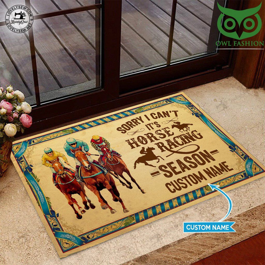 Horse Racing season Personalized Doormat 