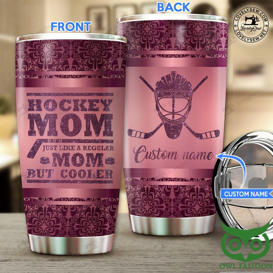 Custom Name Hockey Mom Galaxy-Like Pink Stainless Steel Tumbler