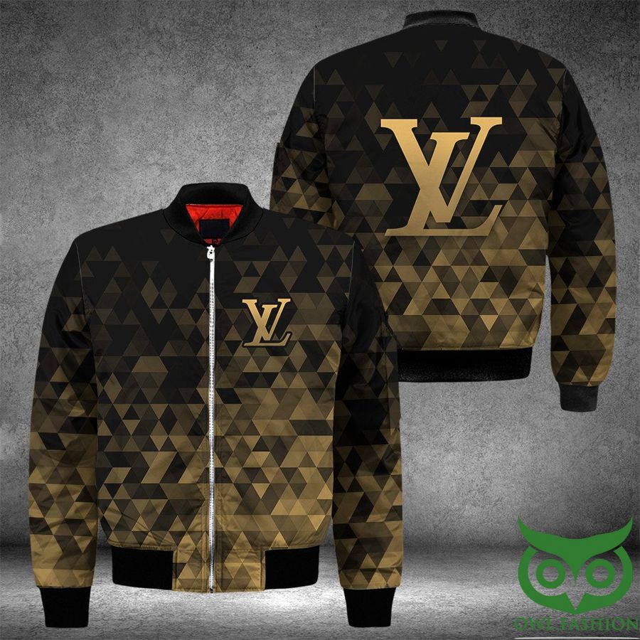 Luxury Louis Vuitton Black and Gold Color with Rectangle Pattern 3D Shirt