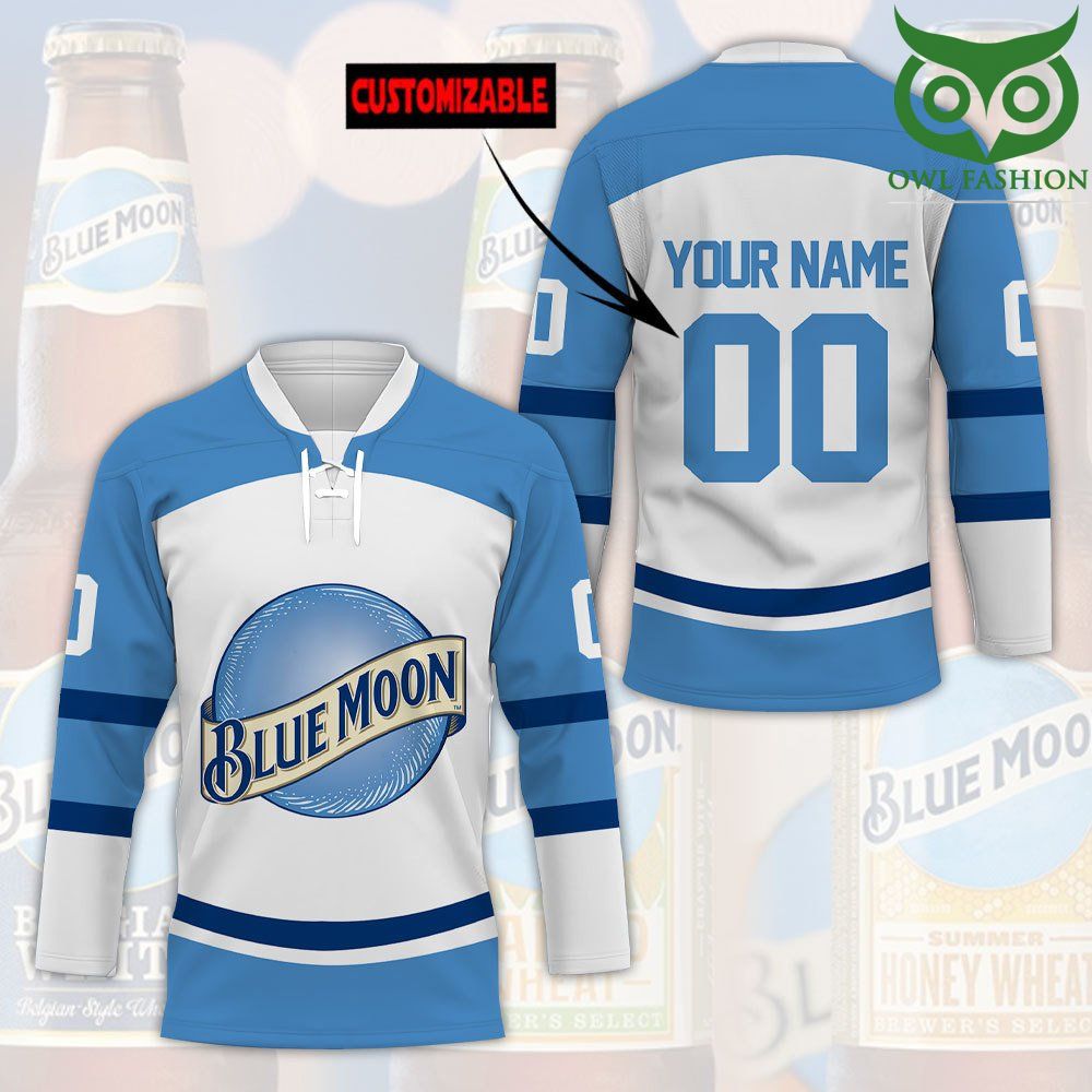 36 Blue Moon Custom Name Number Hockey Jersey