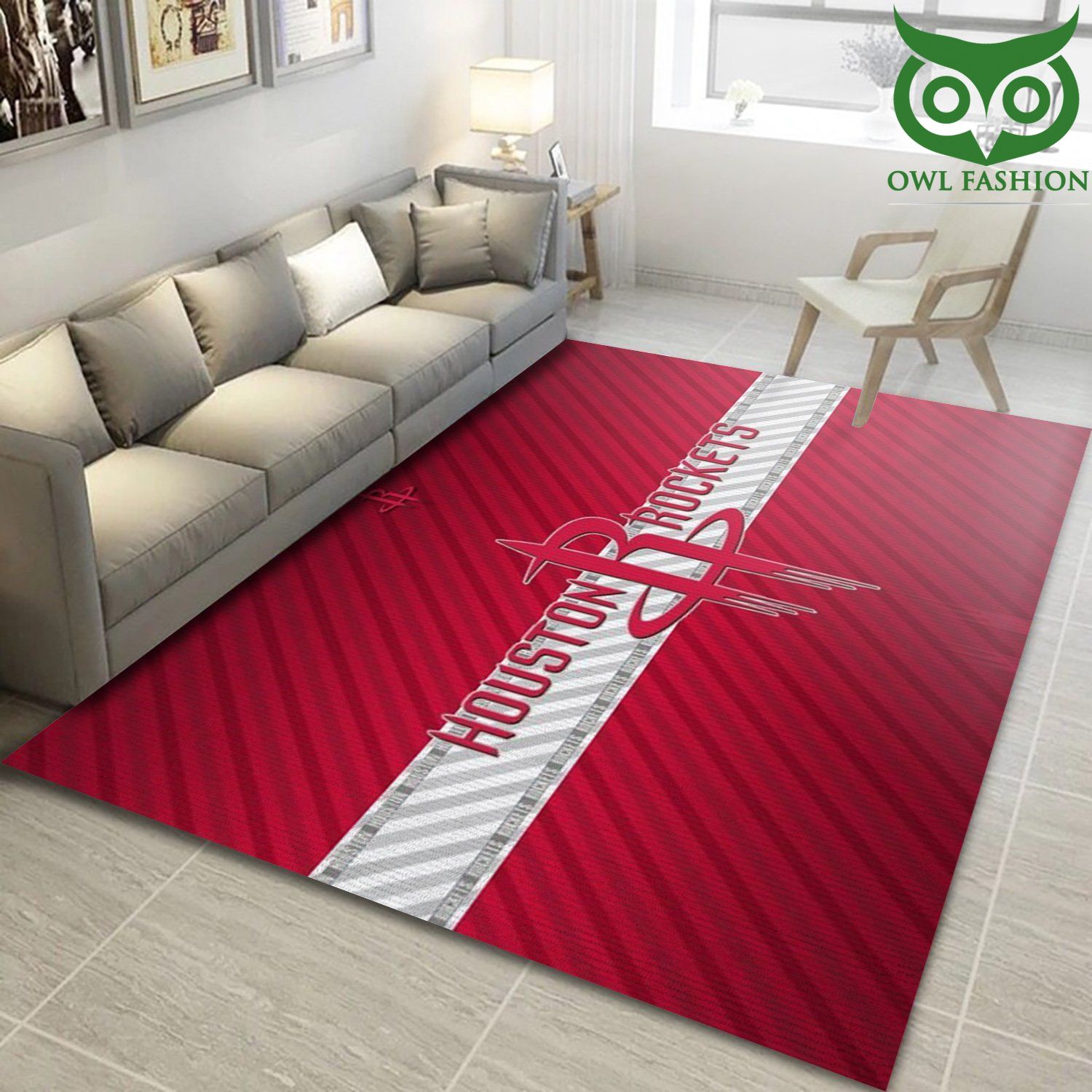 Houston Rockets Logo Team NBA Carpet Rug 