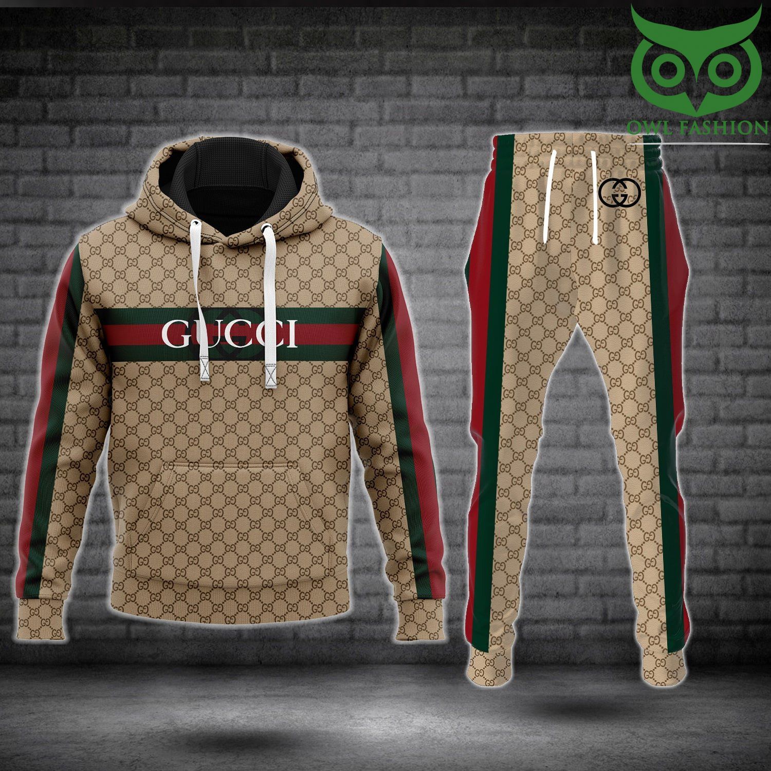 Gucci signature colors 3D hoodies and pants