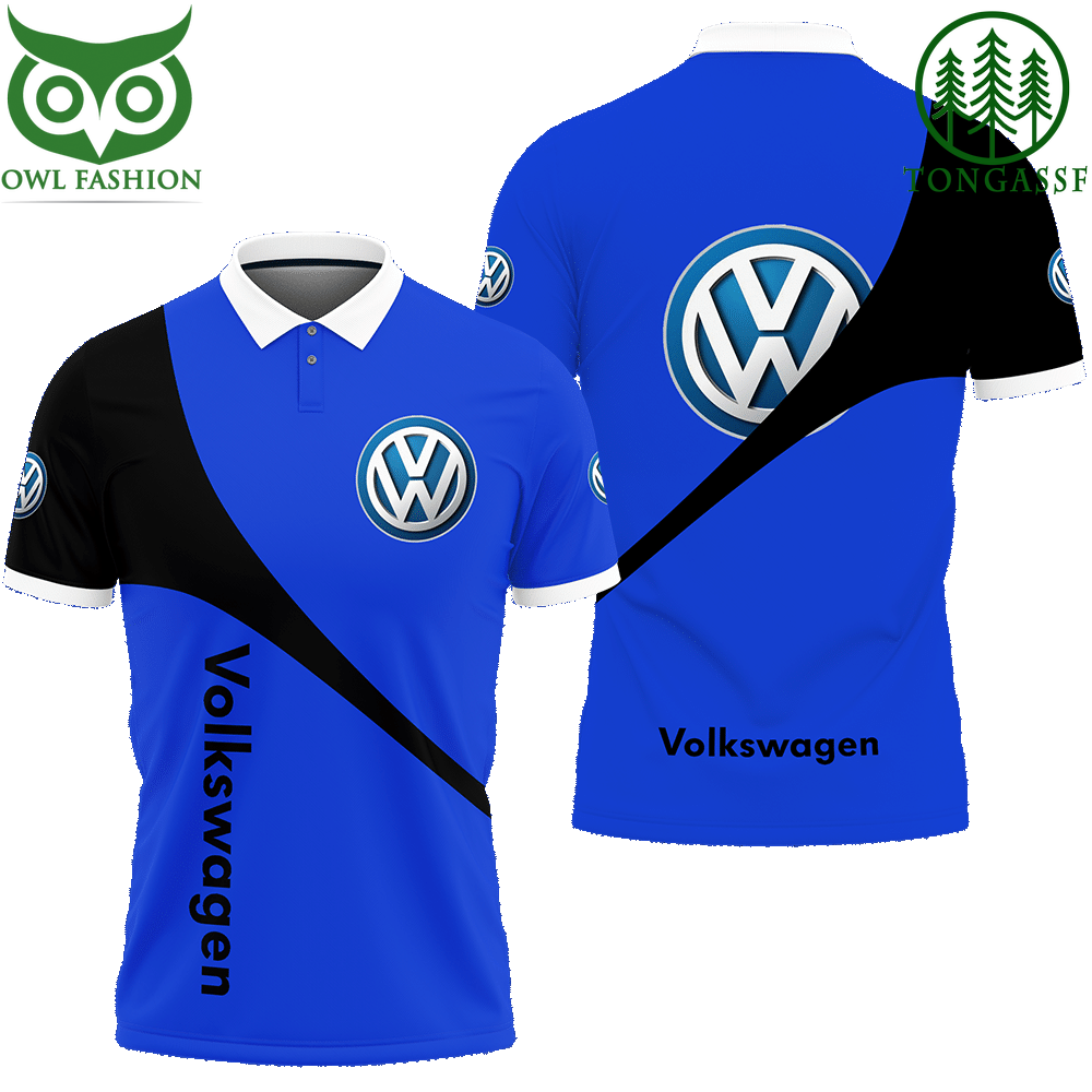 VOLKSWAGEN Blue Polo Shirt with logo