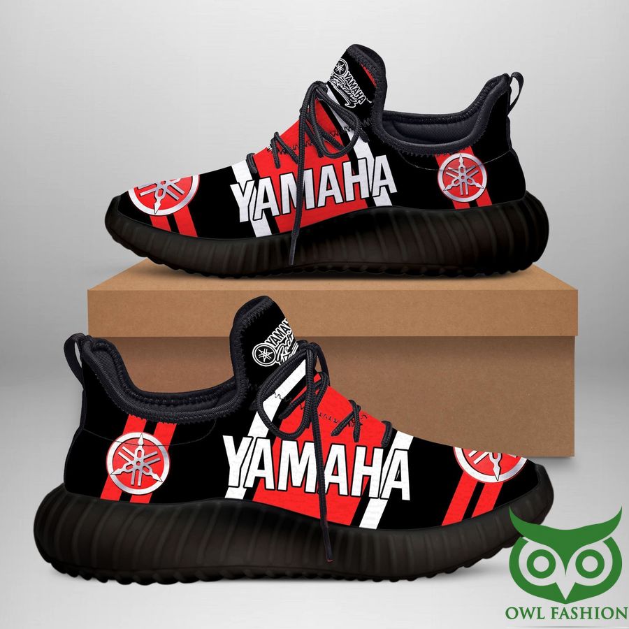Yamaha Racing Red and White and Black Interleaved Reze Shoes Sneaker