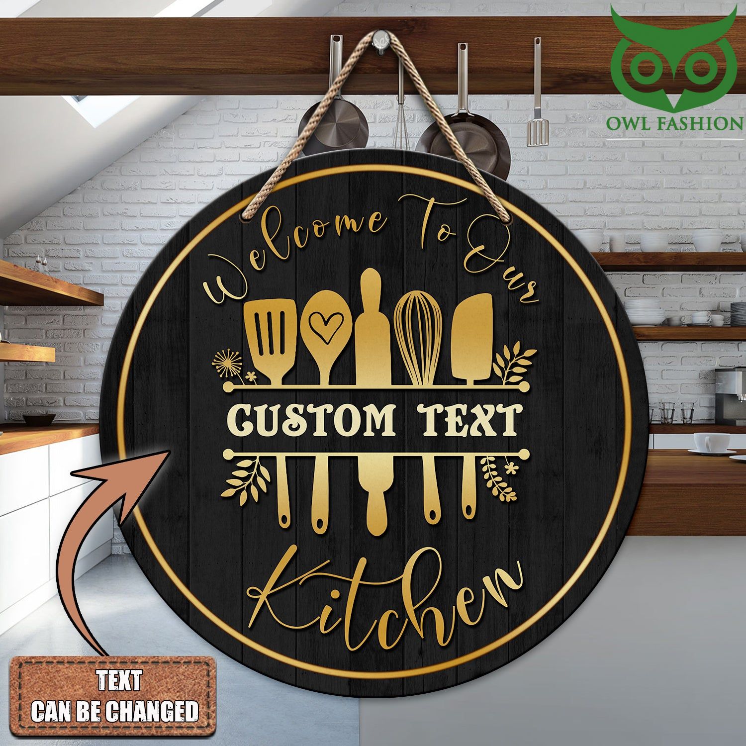 Customized Chef Welcome to our kitchen 3D wood sign