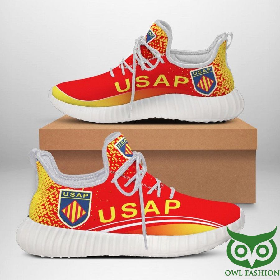 USA Perpignan Rugby Yellow and Red Reze Shoes Sneaker