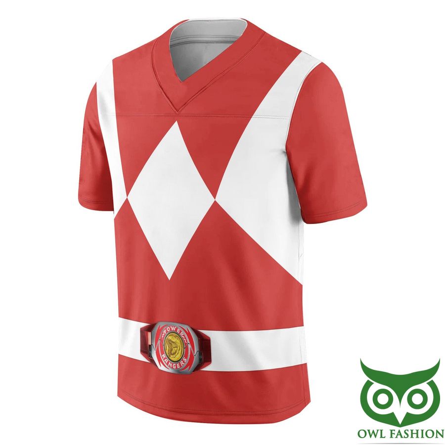 3D Mighty Morphin Red Power Rangers Printed 3D Jersey Shirt