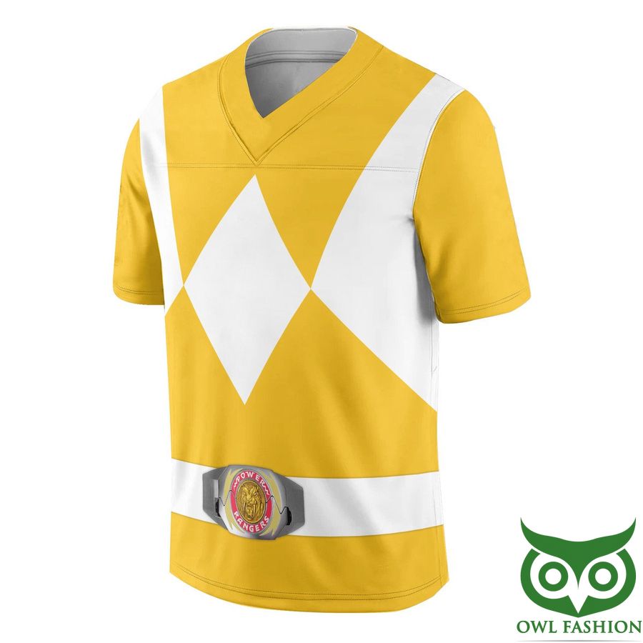 3D Mighty Morphin Yellow Power Rangers Printed 3D Jersey Shirt
