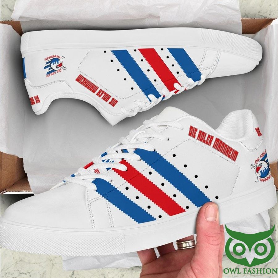Adler Mannheim Ice Hockey Red and Blue and White Stan Smith Shoes Sneaker