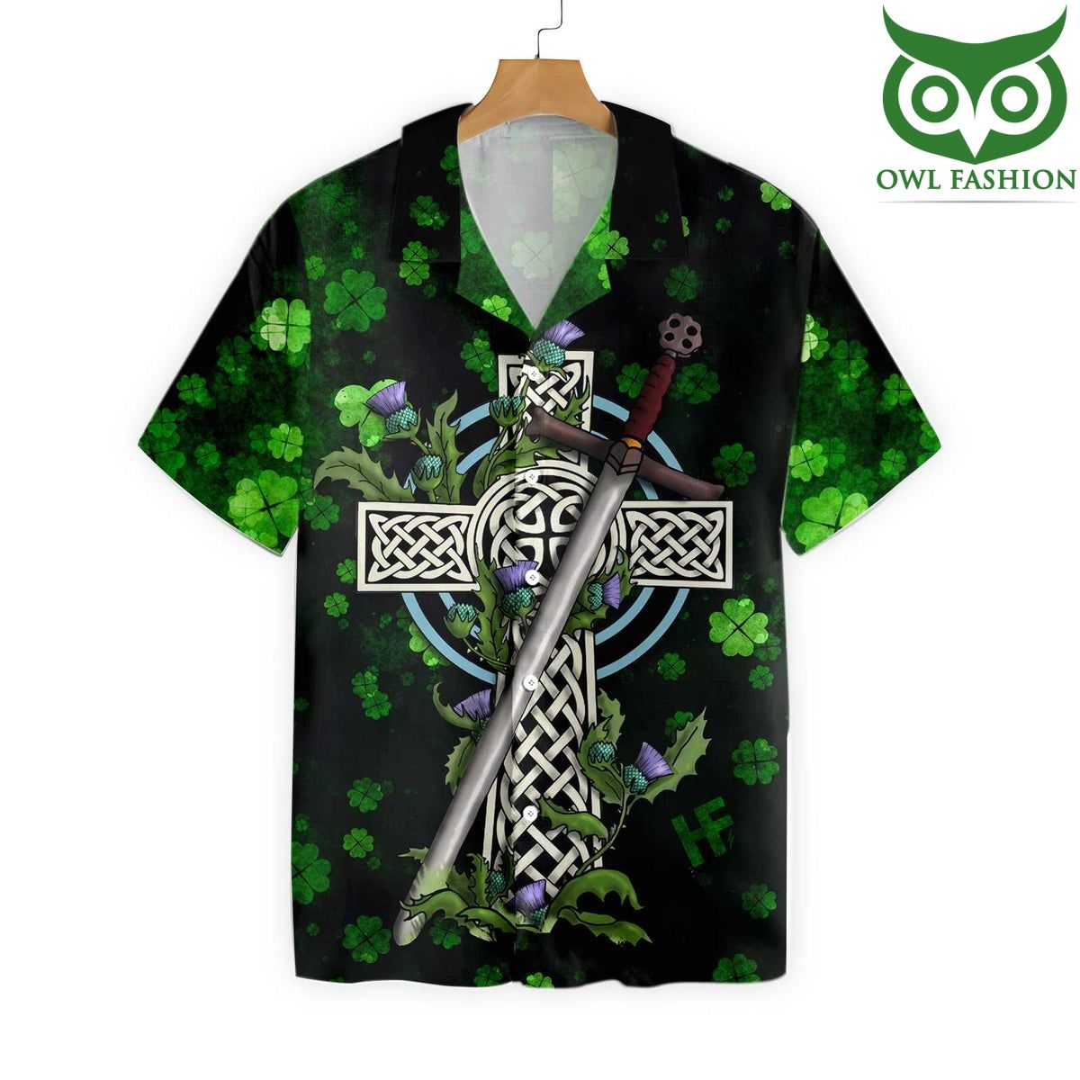32 Celtic cross irish by blood hawaiian shirt