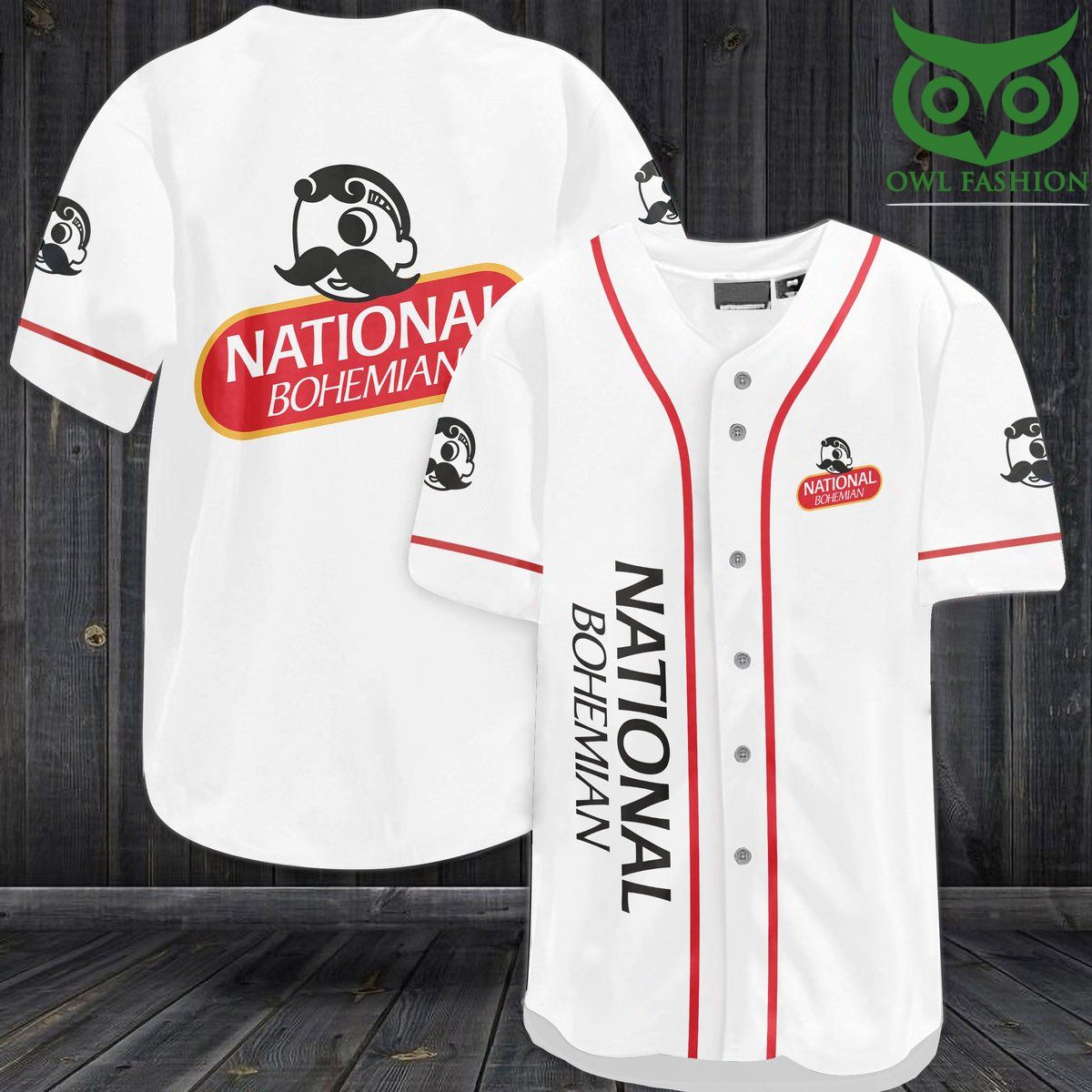 8 National Bohemian Baseball Jersey Shirt