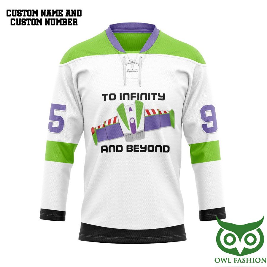 35 3D Buzz Lightyear To Infinity And Beyond Custom Name Number Hockey Jersey