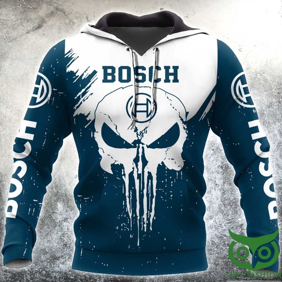 2 BOSCH Skull blue Beautiful Tools 3D All Over Printed Hoodie T shirt