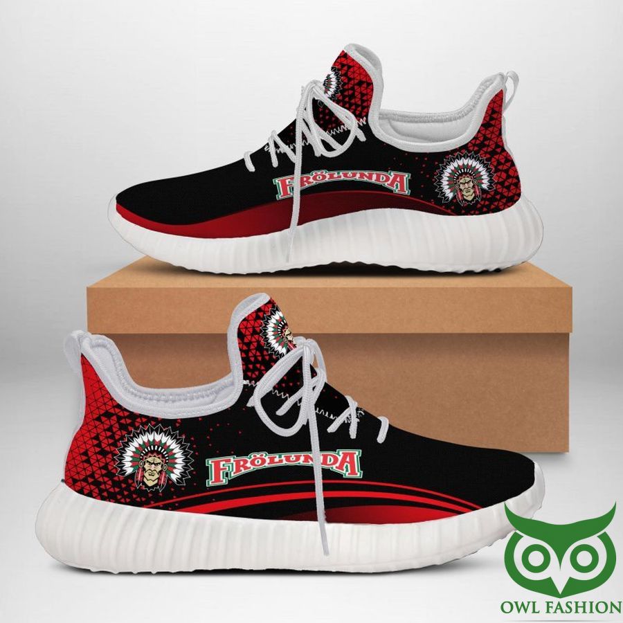 126 Frolunda HC Ice Hockey Black and Red Reze Shoes Sneaker