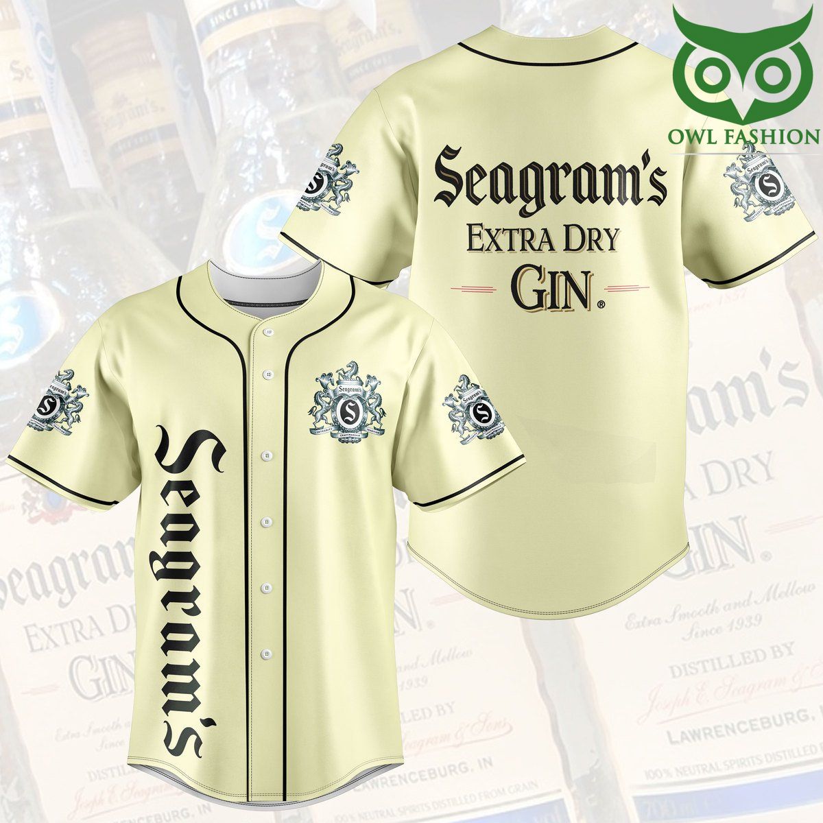 19 Seagrams Extra Dry Gin Baseball Jersey Shirt
