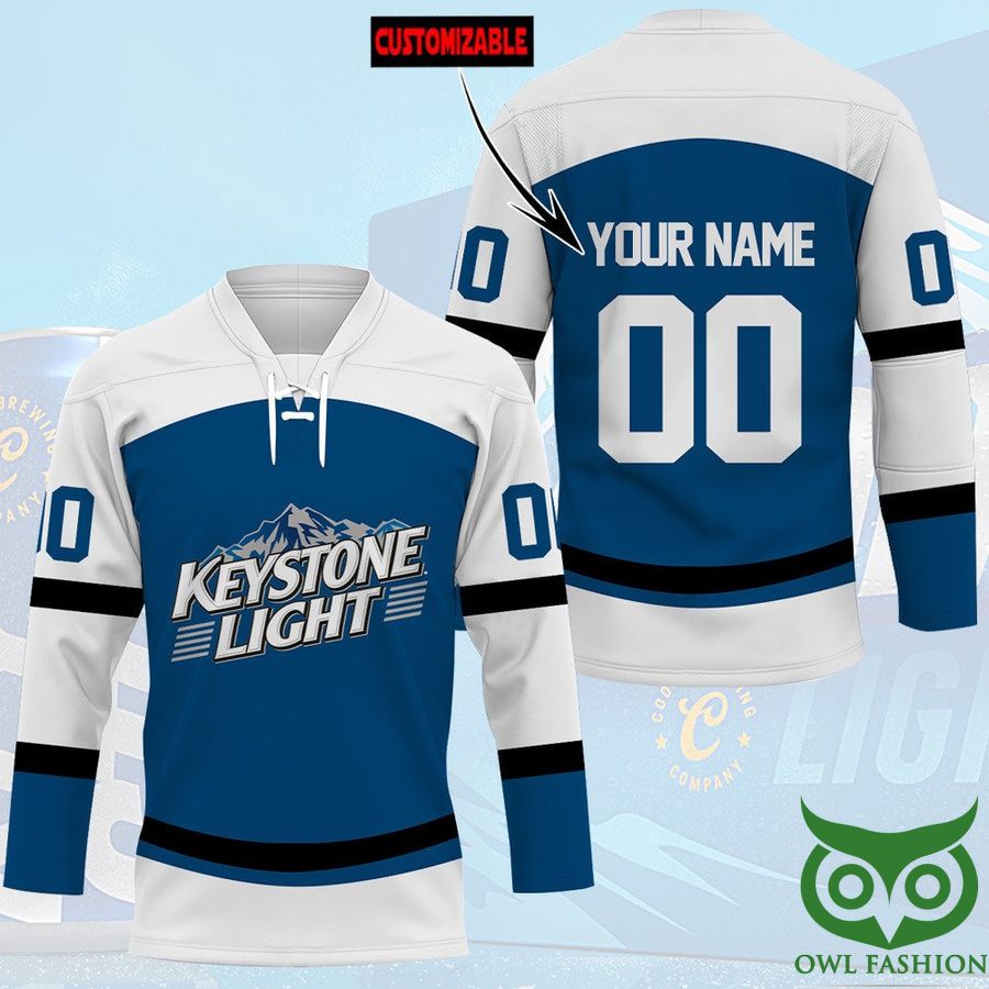11 Keystone Light Beer Custom Name Number Hockey Jersey
