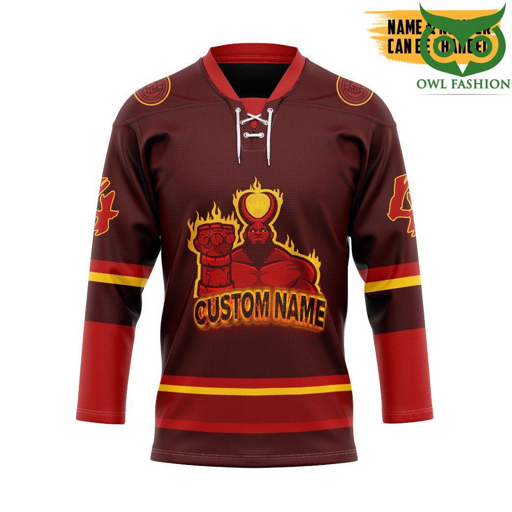 34 3D Hell Boy Custom Name Number Hockey Jersey