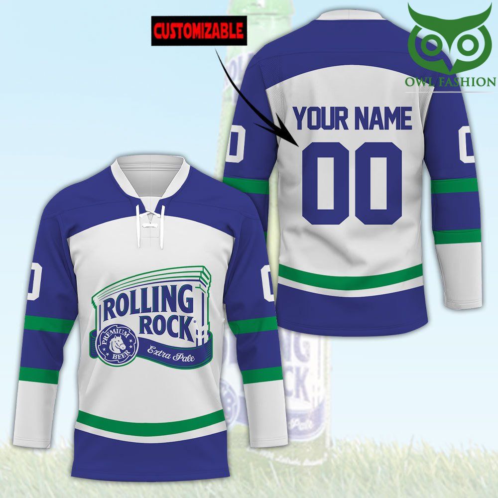 33 Rolling Rock Custom Name Number Hockey Jersey