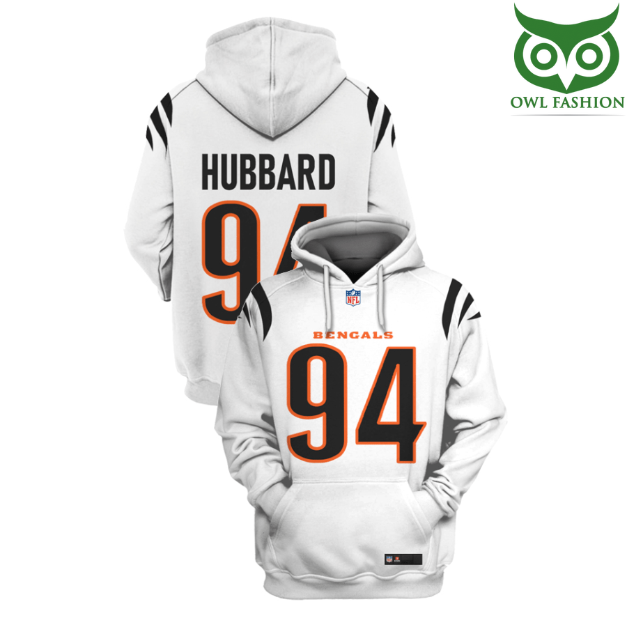 2 Cincinnati Bengals NFL Hubbard 94 white 3D Shirt