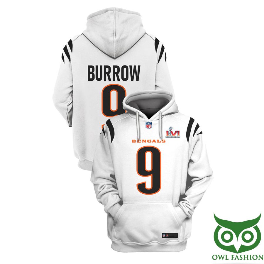 NFL Cincinnati Bengals Joe Burrow 9 Black and White 3D Shirt