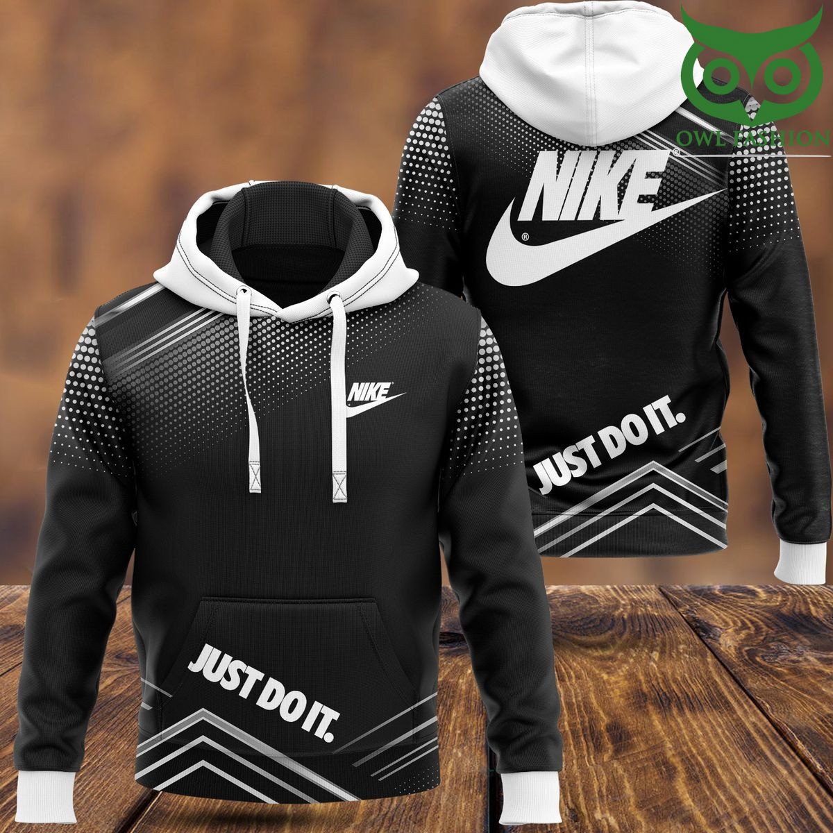 81 Nike Just do it white dot 3D Hoodie