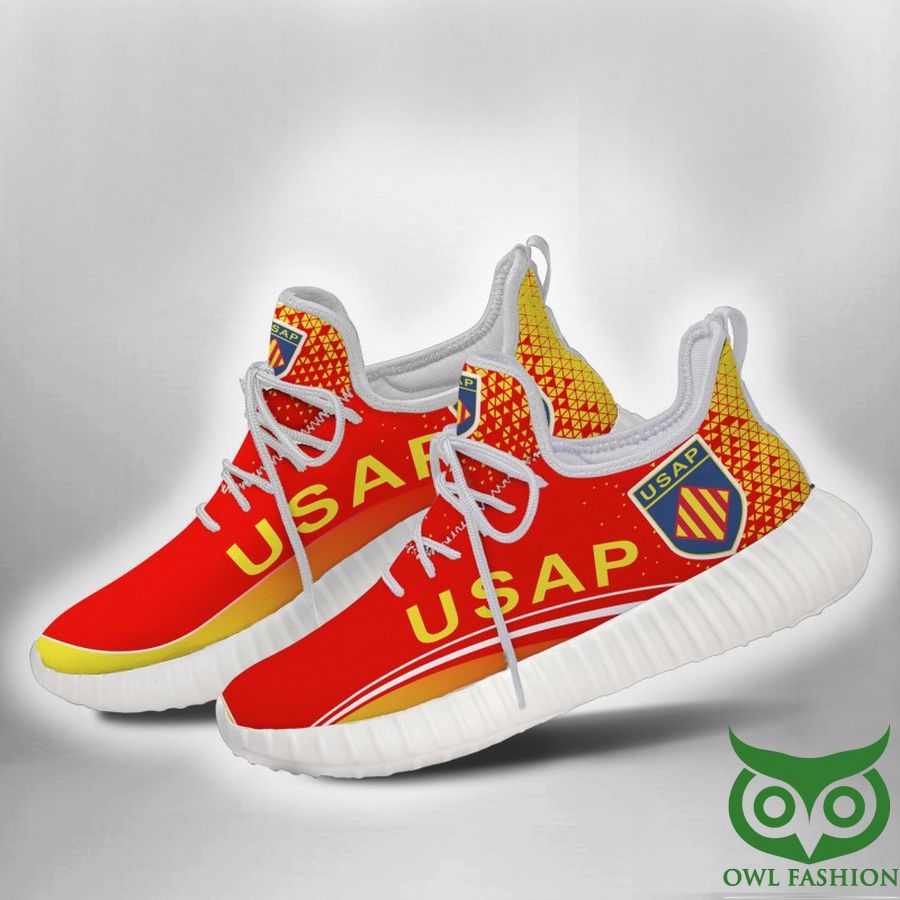 96 USA Perpignan Rugby Yellow and Red Reze Shoes Sneaker