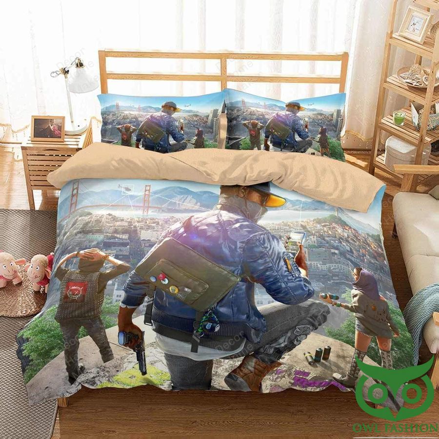 55 Luxury Watch Dogs 2 Three Characters on Mountain Bedding Set