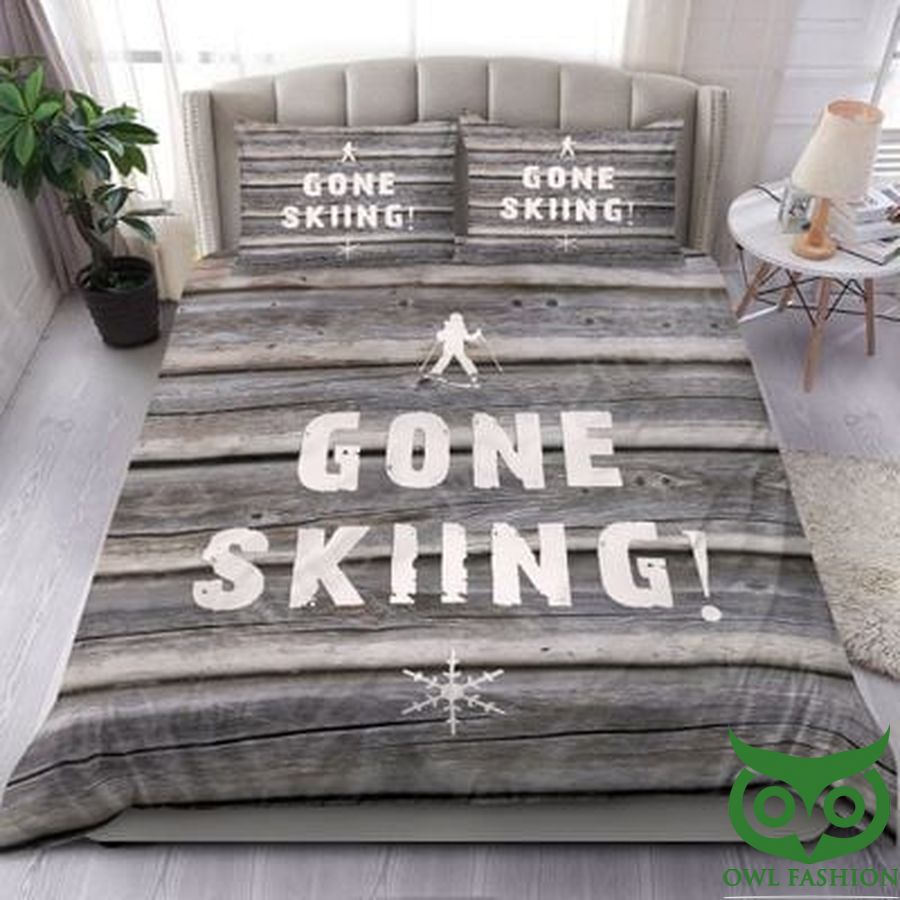 36 Skiing Gone skiing White Icon Snowflake Bedding Set