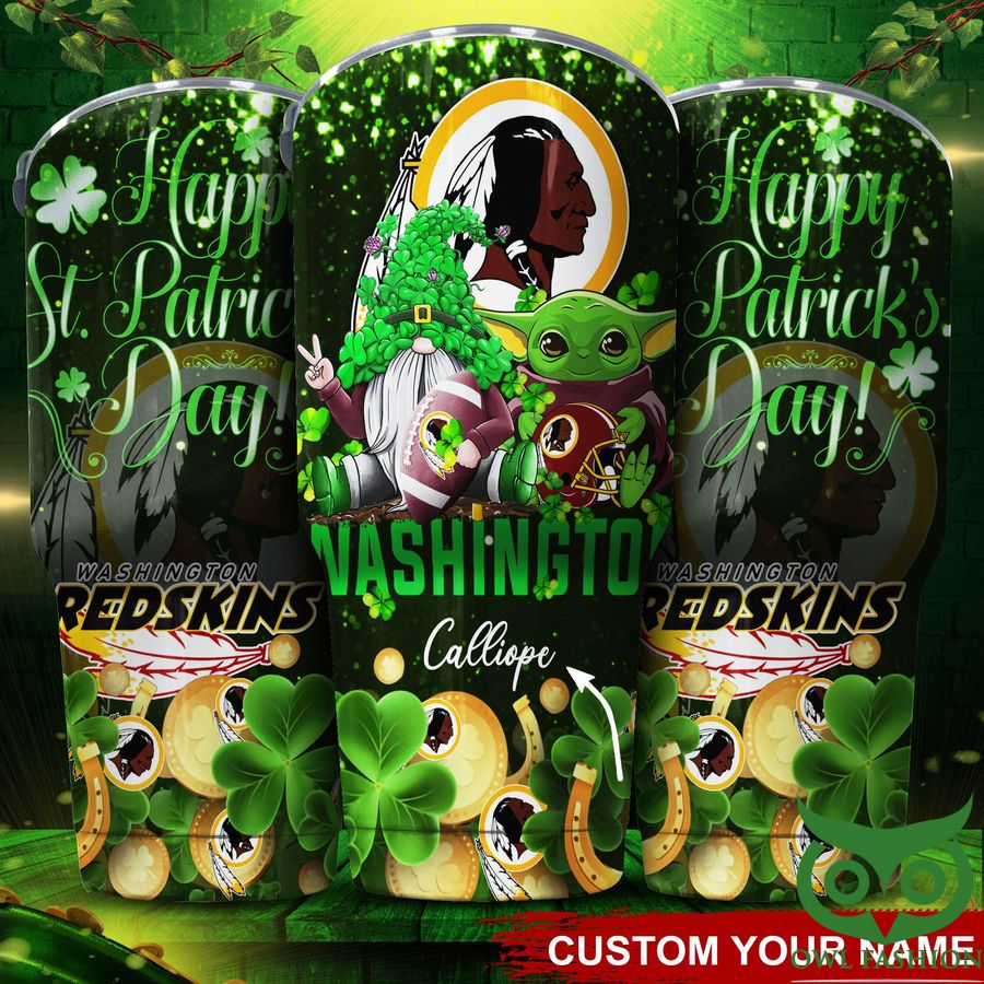 58 Washington Redskins NFL Custom Name Tumbler St Patrick Day Baby Yoda