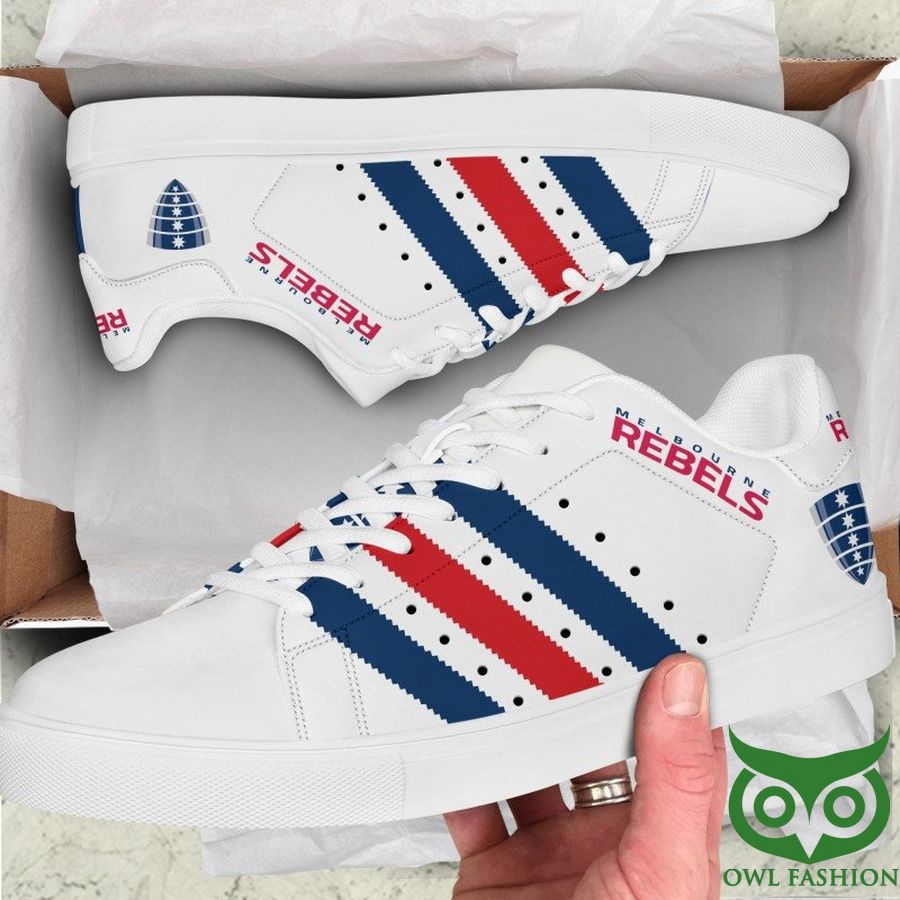 50 Melbourne Rugby White and Blue and Red Stan Smith Shoes Sneaker
