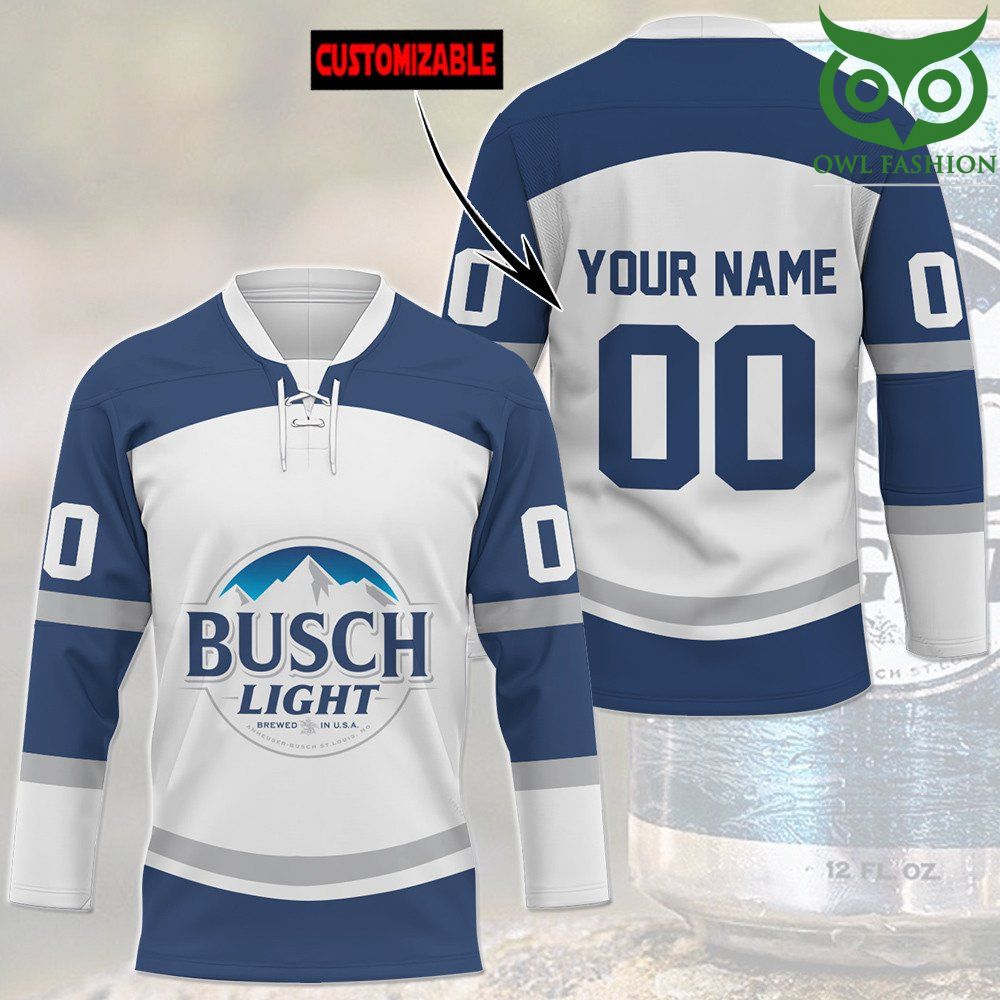 25 Busch Light Custom Name Number Hockey Jersey