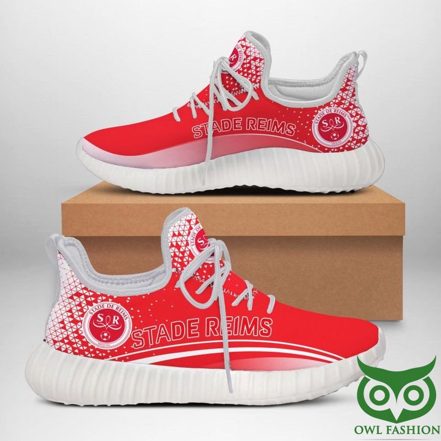10 Stade de Reims Football Red and White Reze Shoes Sneaker