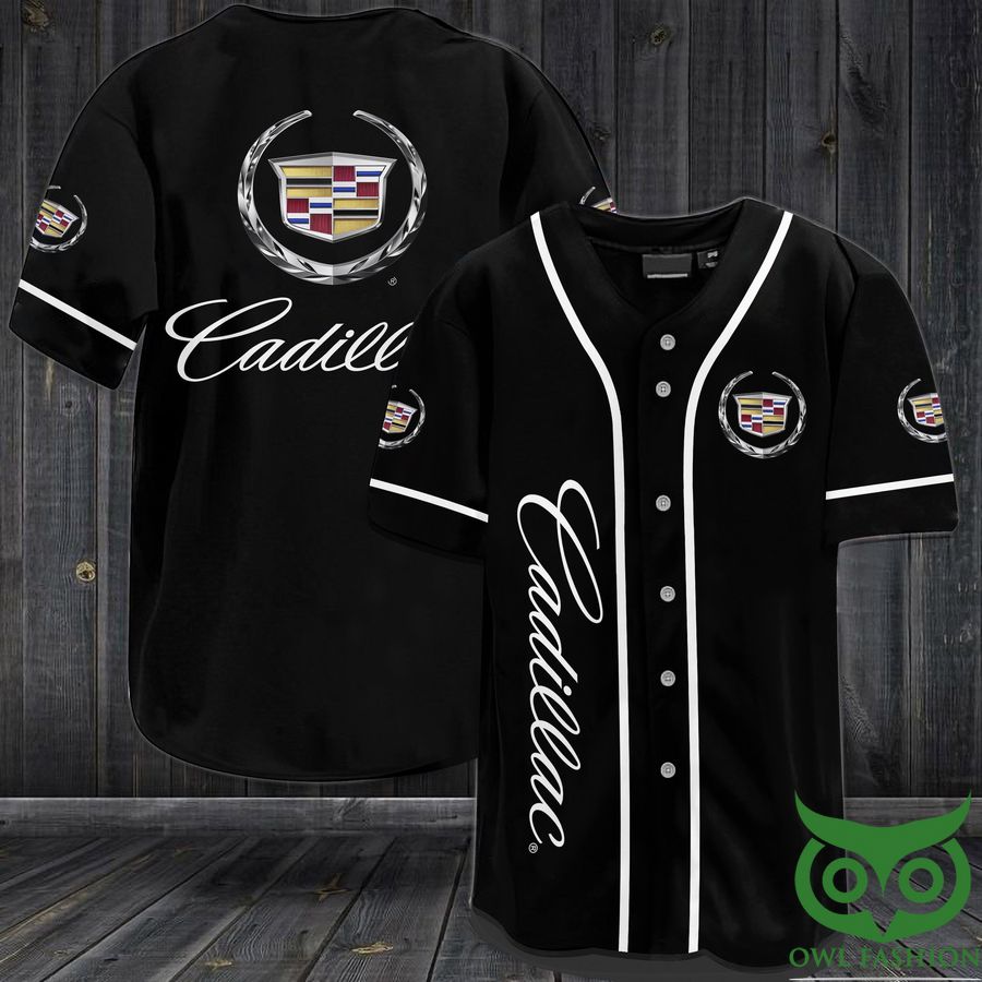 8 CADILLAC Black and White Baseball Jersey Shirt