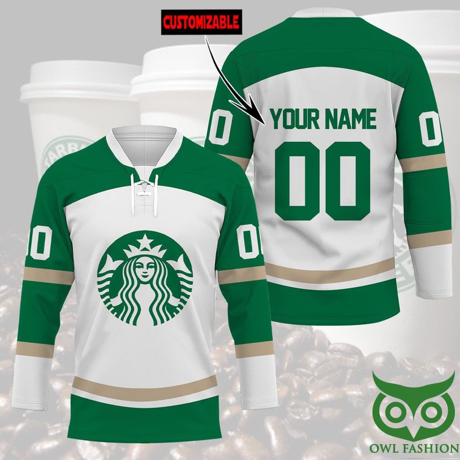 9 Starbucks Drink Custom Name Number Hockey Jersey