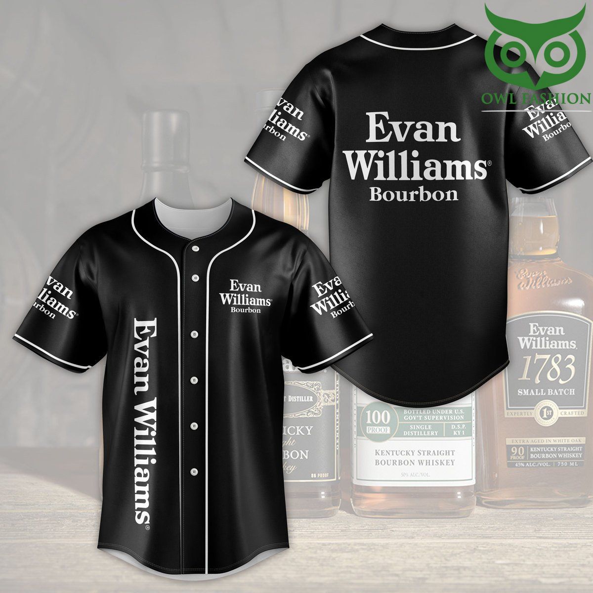15 Evan Williams Bourbon Baseball Jersey Shirt