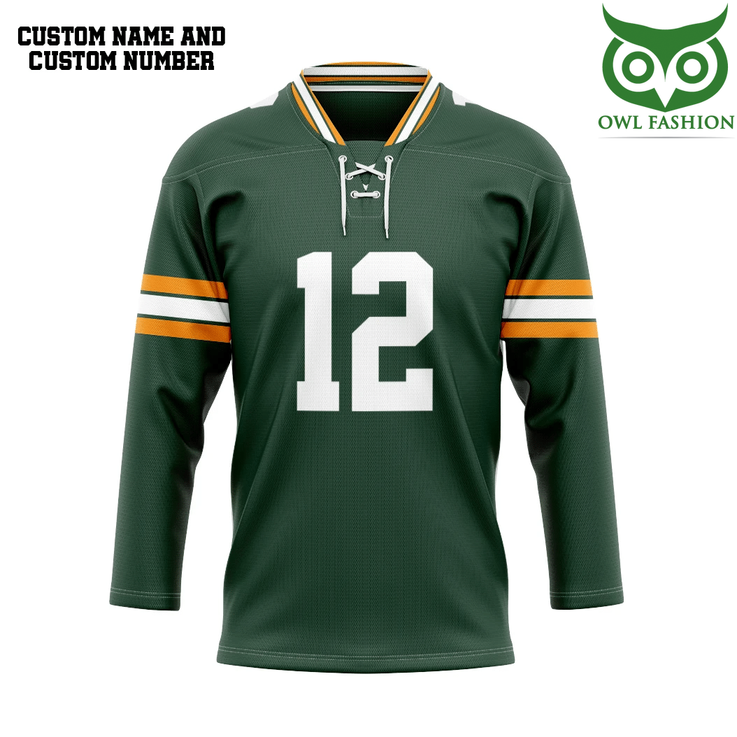 130 3D NFL Green Pay P Uniform Custom Name Number Hockey Jersey