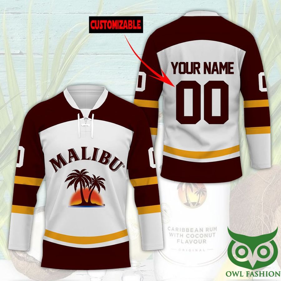6 Malibu Rum Custom Name Number Hockey Jersey