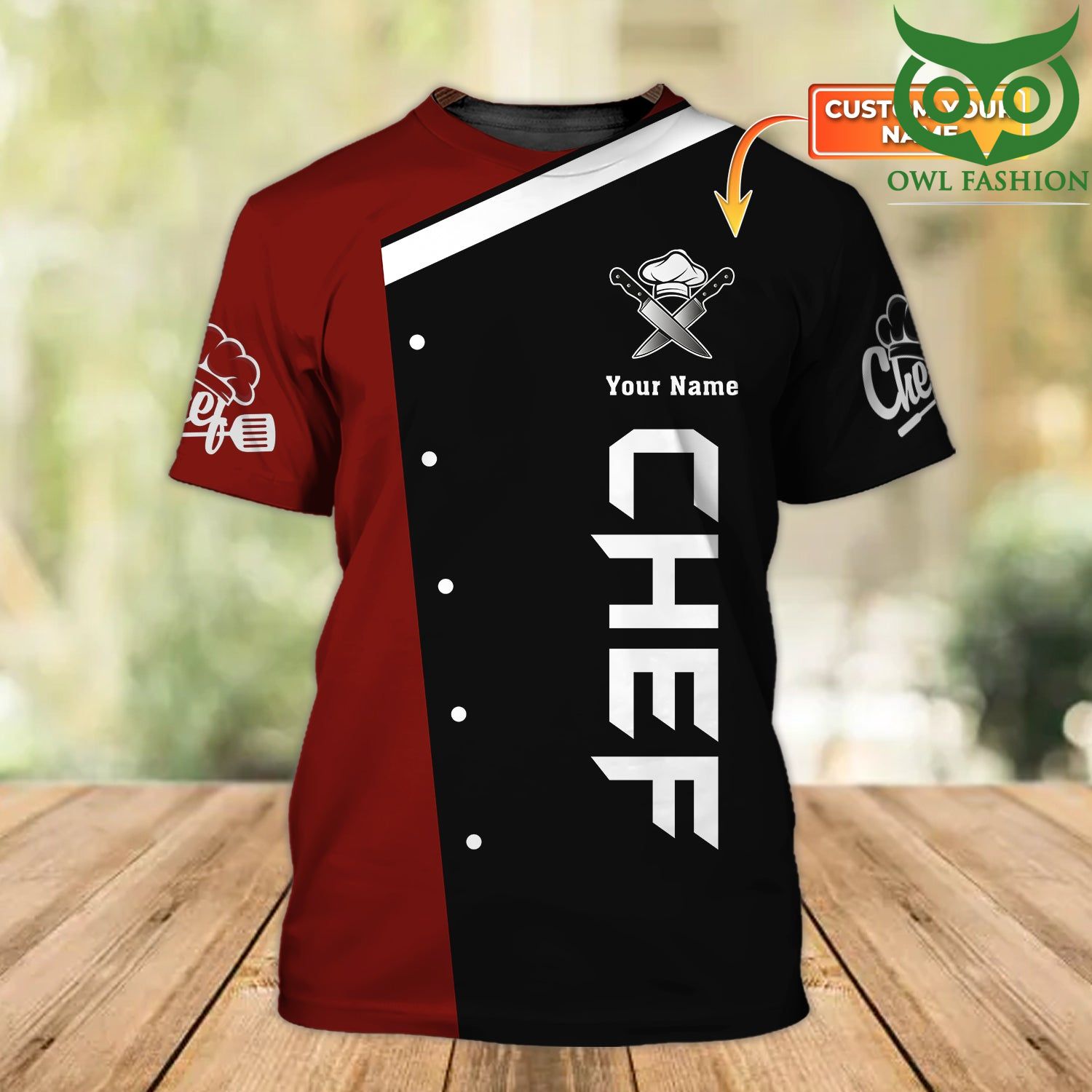 2 Chef Personalized Name 3D Tshirt