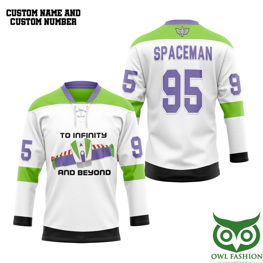 36 3D Buzz Lightyear To Infinity And Beyond Custom Name Number Hockey Jersey