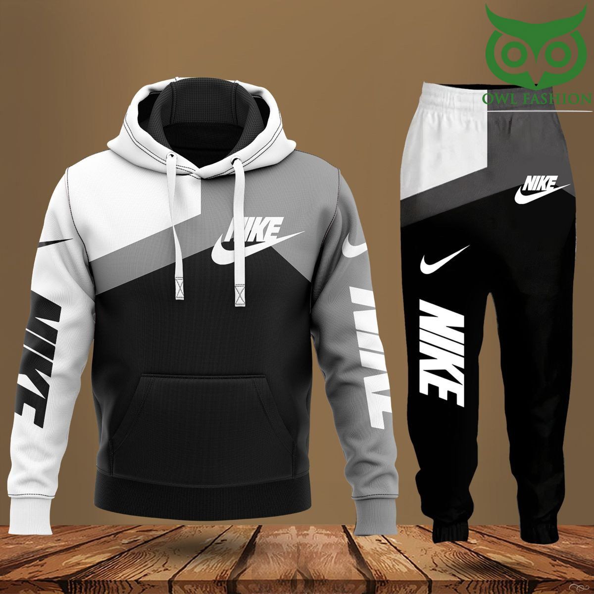 2 Nike black and grey hoodies and sweatpants