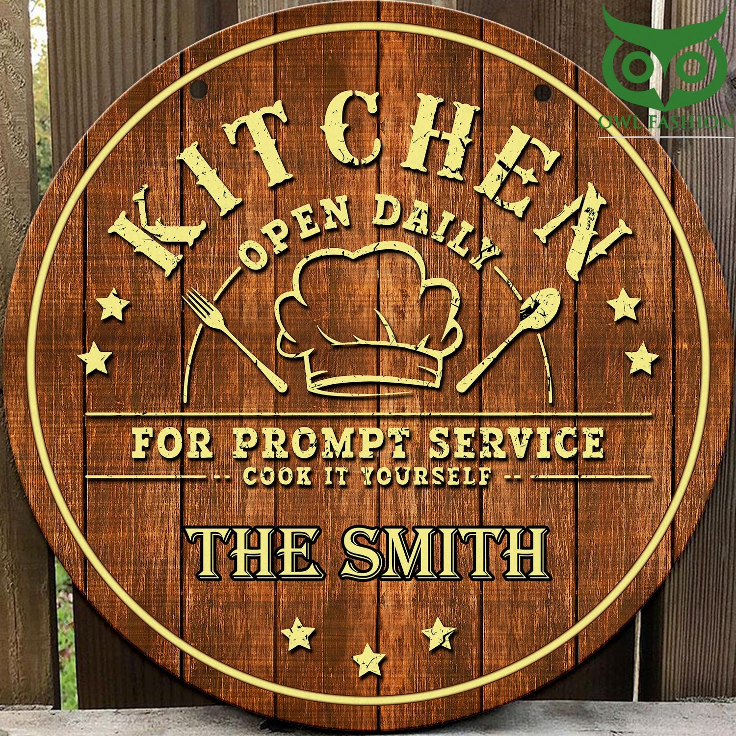 100 Chef Kitchen open daily personalized wood sign
