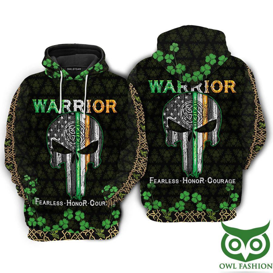 14 Irish warrior fearless honor courage 3D Hoodie